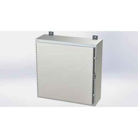 Saginaw Control & Engineering Padlockable Hasp Electrical Enclosures, 24 in H, 8 in D, 24 in W, NEMA 4X, 304 Stainless Steel SCE-24H2408SSLP
